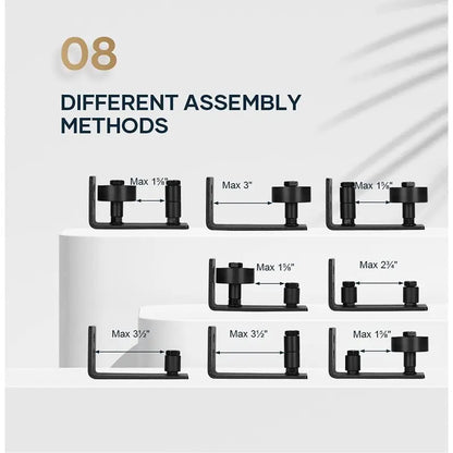 Door Floor Guide,8 Assemble Setup Options,Wall Mount System,Adjustable Stay Roller,Flush Flat Bottom Design