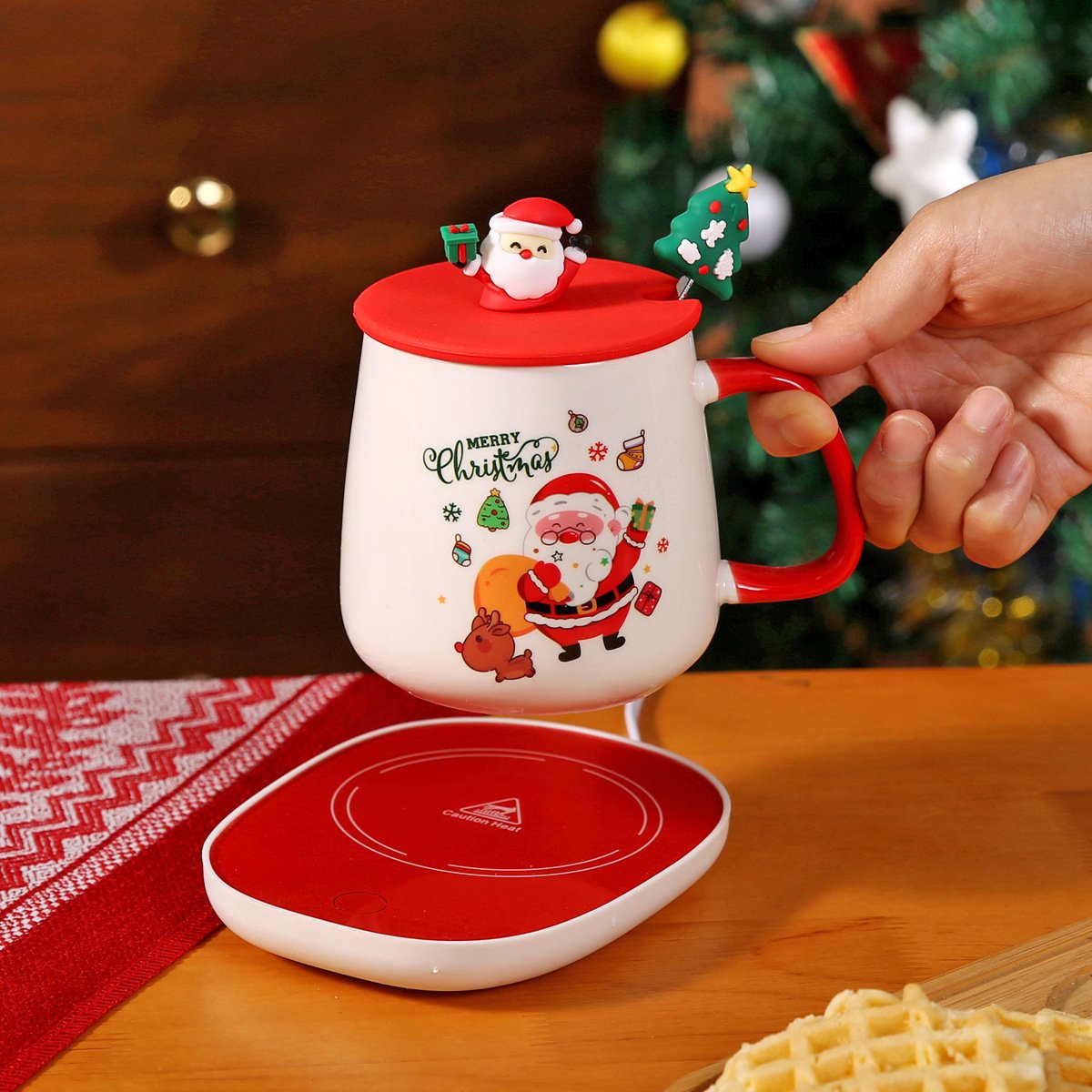 ✨🎅Christmas Ceramic Coffee Mug Gift Set with Cup Warmer