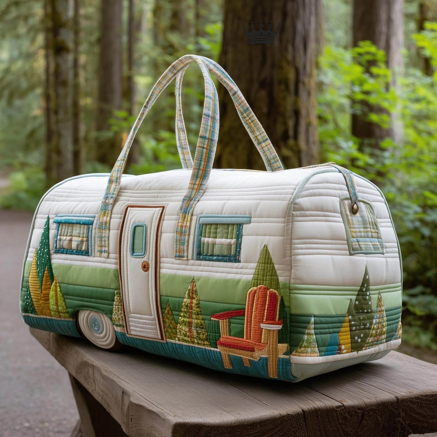 🔥LAST DAY 49% OFF✨🏕️ Vintage Camper Quilted Duffle Bag | Whimsical Retro Travel Companion