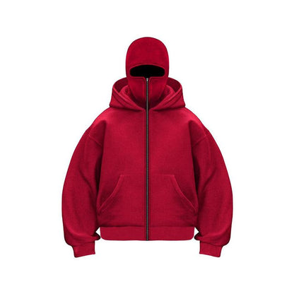 ❄️Men’s Balaclava Zip Hoodie for Winter Sports Streetwear and Cold Weather Training