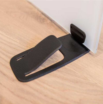 Door stopper close-up on a wooden floor
