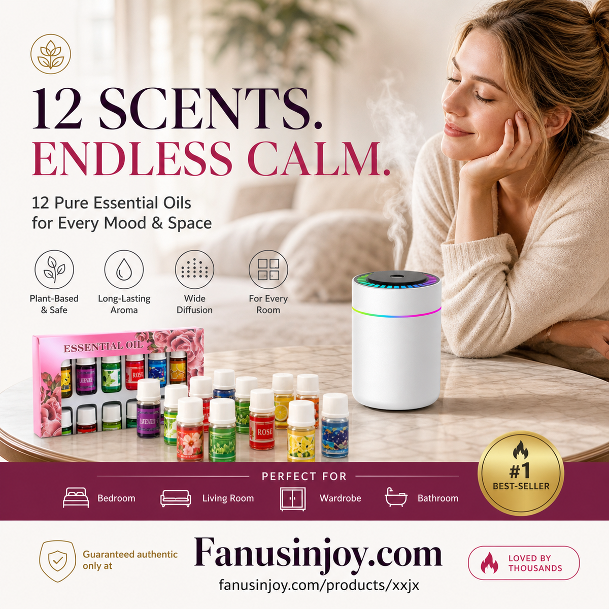 🔥40% Off！🎁🌺The fresh scent lifts your mood！🌷12-Pack Water Soluble Essential Oils Set