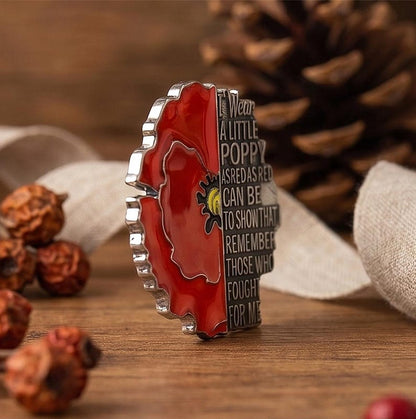 🎖️ Remembrance Poppy Enamel Pin - Veterans Day Memorial Brooch