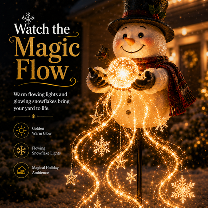 🎄49% OFF🎄 Snowman Magic Xylvok™-Flowing Snowflake LED Christmas Garden Light❄️
