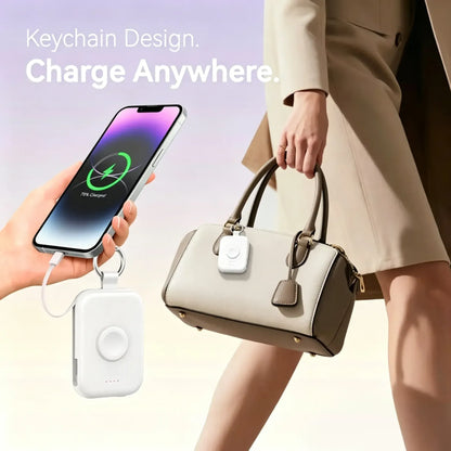 🔥10000mAh Portable Charger Power Bank with Built-in Cables Travel Keychain Battery Pack