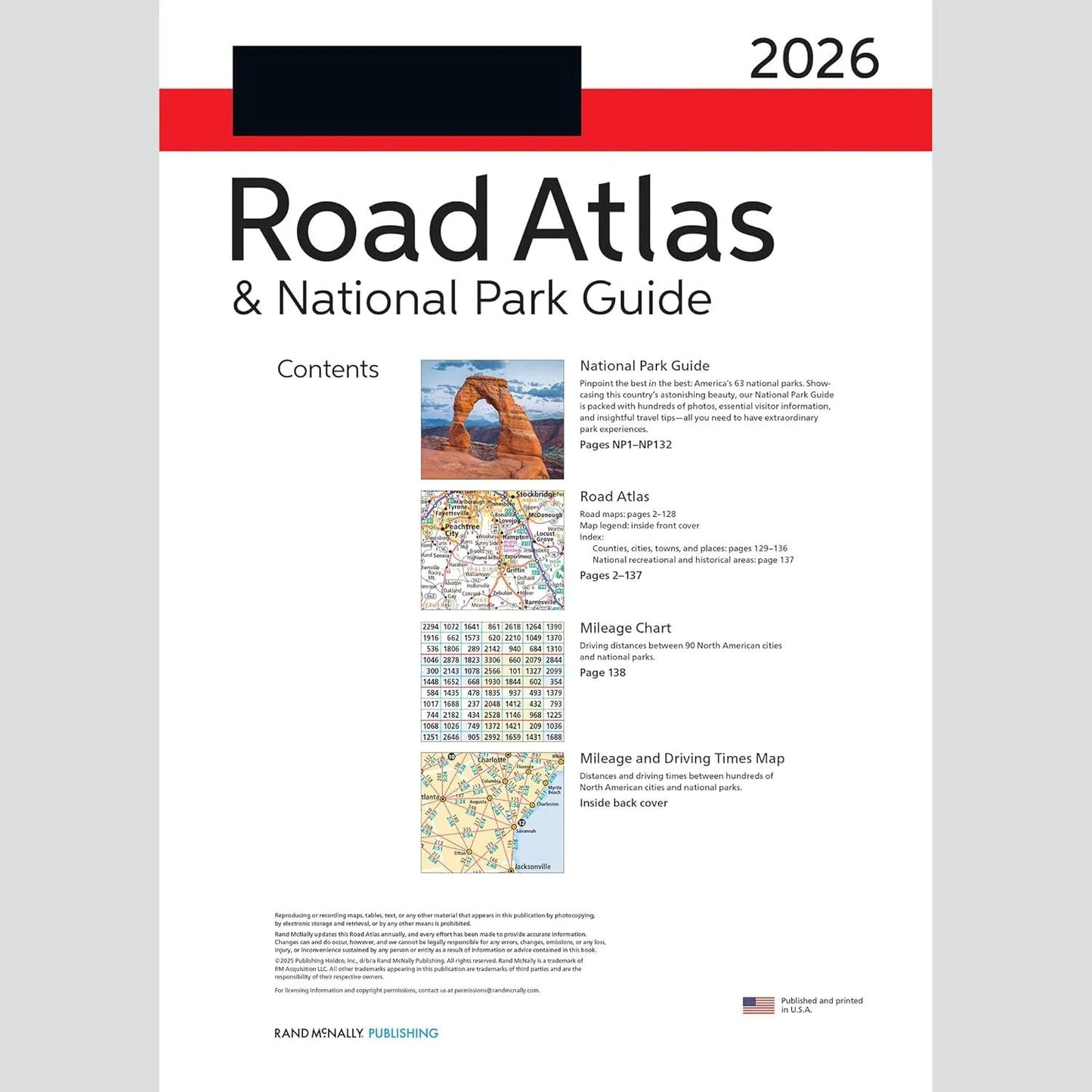 Road Atlas & National Park Guide 2026: United States, Canada, Mexico