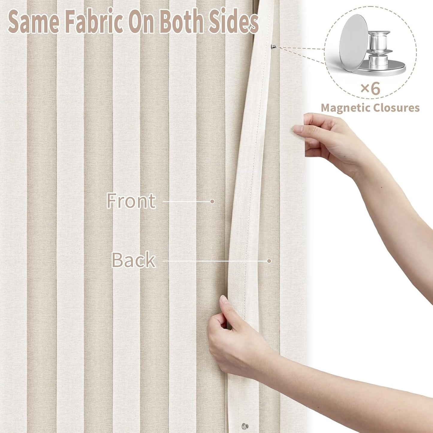 Room Partition Divider Curtains, Pleated Folding Door Curtain for Doorways