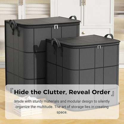Large Foldable Clothes Storage Bag with Handle and Double Zipper