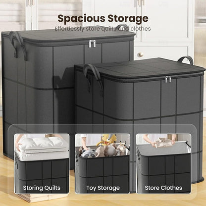 Large Foldable Clothes Storage Bag with Handle and Double Zipper