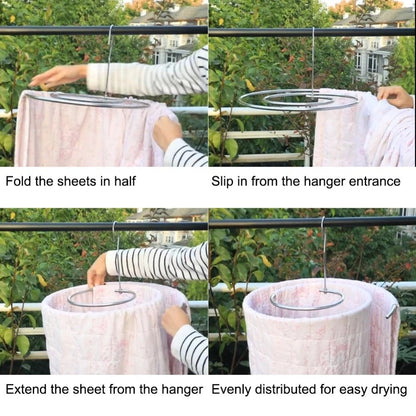Rotating Spiral Drying Rack Metal Clothes Hanger for Home Laundry Area