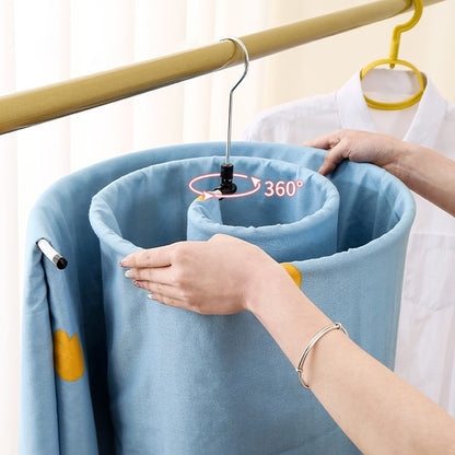 Rotating Spiral Drying Rack Metal Clothes Hanger for Home Laundry Area