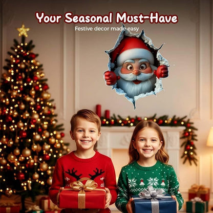 🎅Festive Decor 2-Piece Santa Face Vinyl Stickers