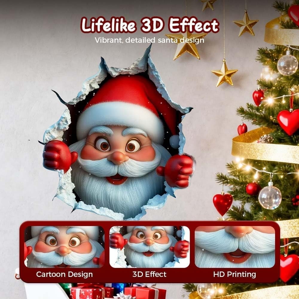 🎅Festive Decor 2-Piece Santa Face Vinyl Stickers
