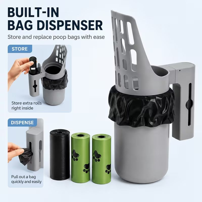 Large-Capacity Cat Litter Scoop with Integrated Trash Can
