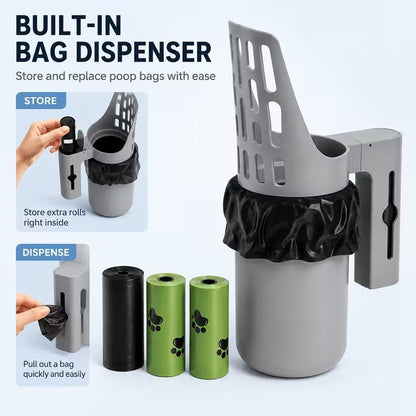 Large-Capacity Cat Litter Scoop with Integrated Trash Can