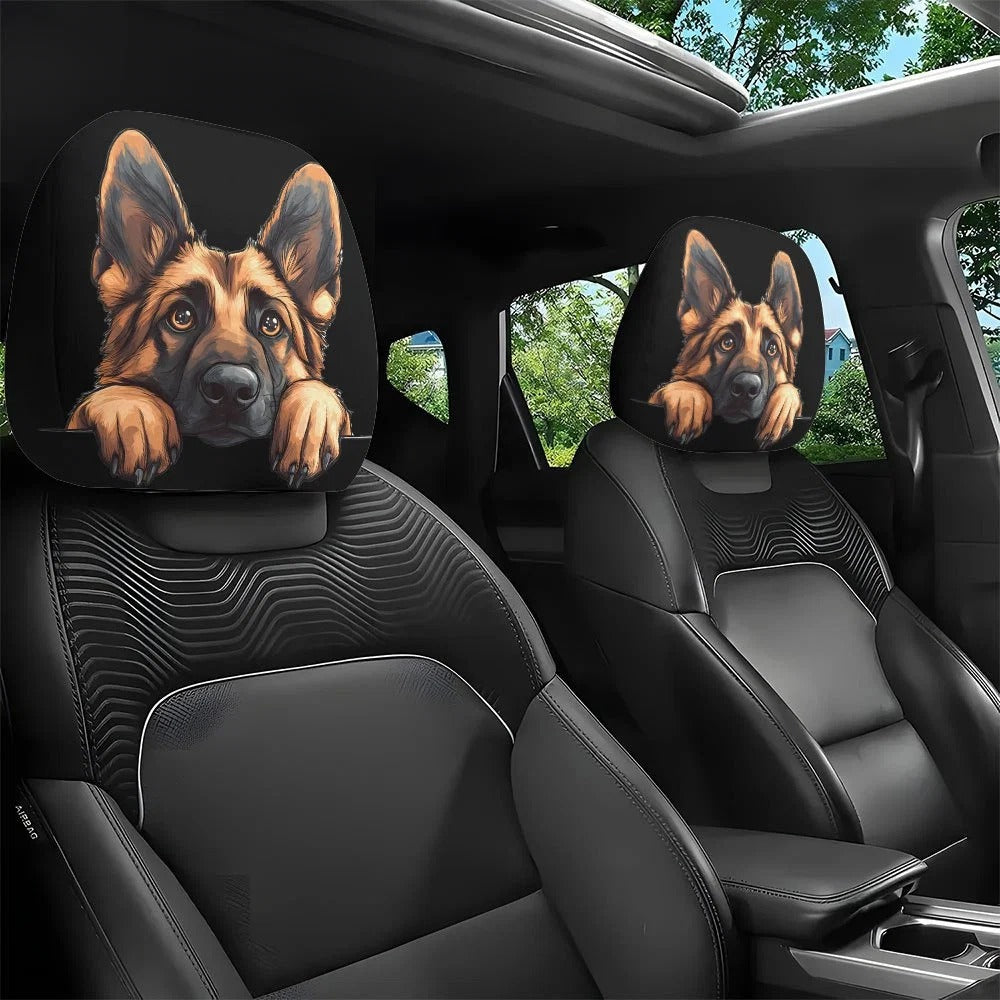 😆 Funny Cartoon Car Headrest Covers – 2PCS Universal Fit 🚗