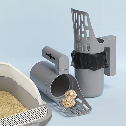 Large-Capacity Cat Litter Scoop with Integrated Trash Can