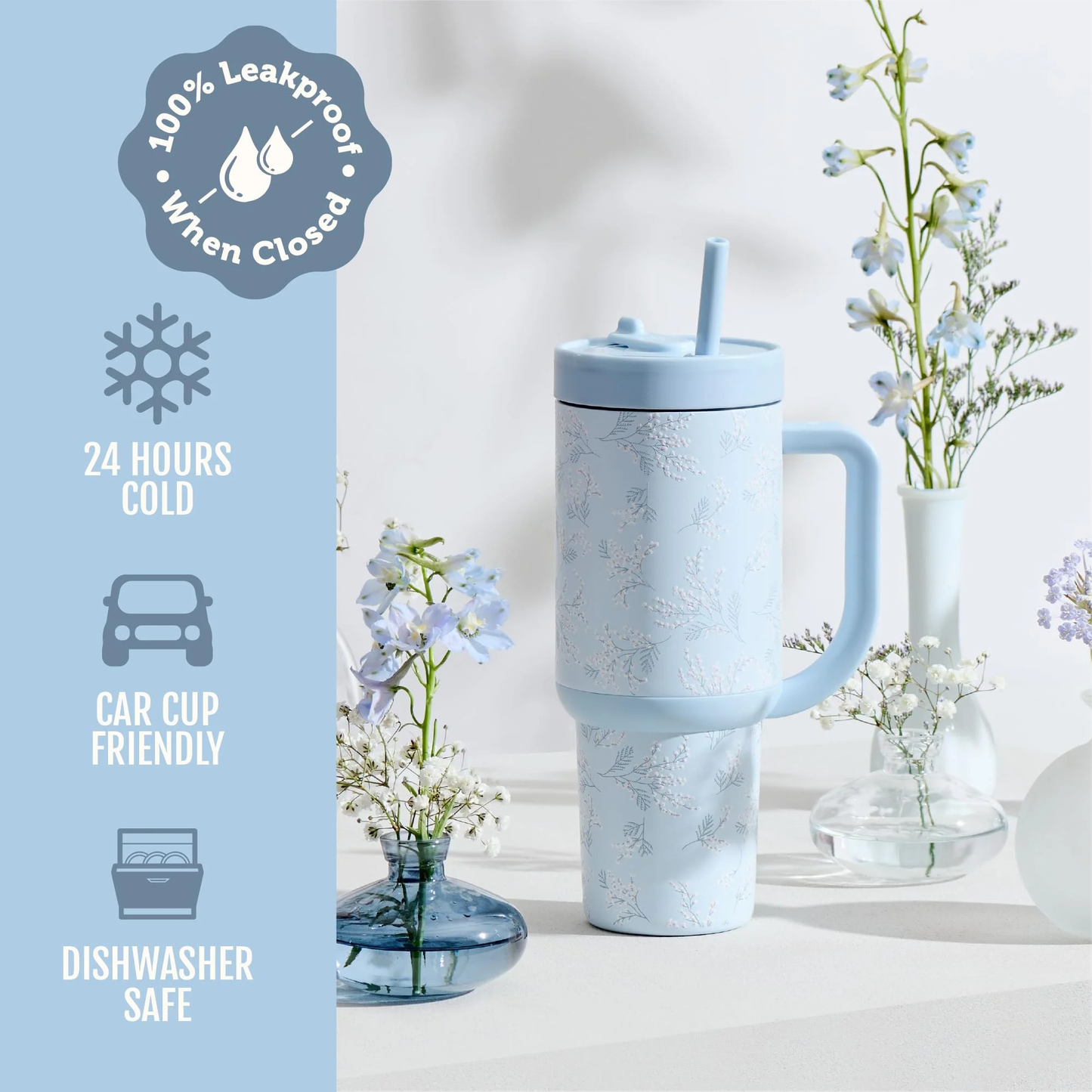 🥤Tumbler – 100% Leakproof with Hide A Straw™ Technology