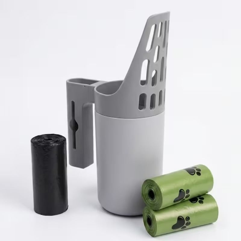 Large-Capacity Cat Litter Scoop with Integrated Trash Can