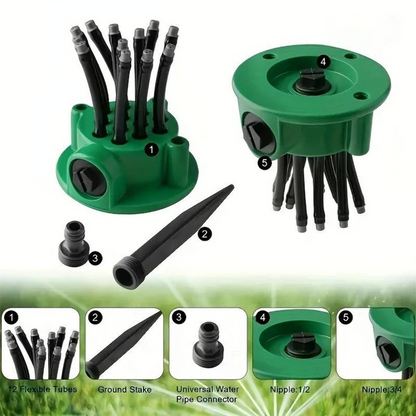 360° Flexible Garden Sprinkler with Adjustable Multi-Directional Water Spray