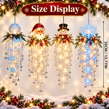 Crystal Cascade Christmas Snowflake LED Hanging Light✨❄️