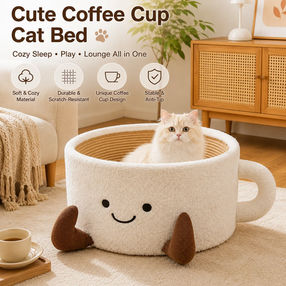 🐾Cute Coffee Mug Shaped Pet Bed For Dogs & Cats🐾