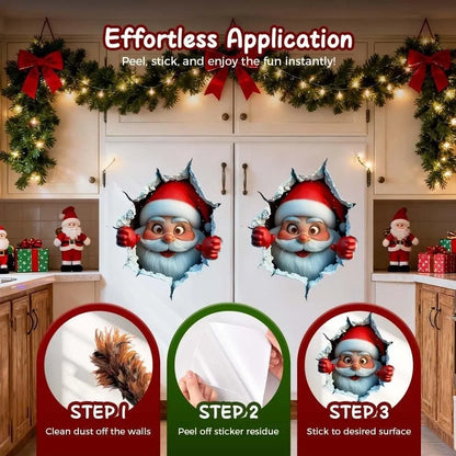 🎅Festive Decor 2-Piece Santa Face Vinyl Stickers