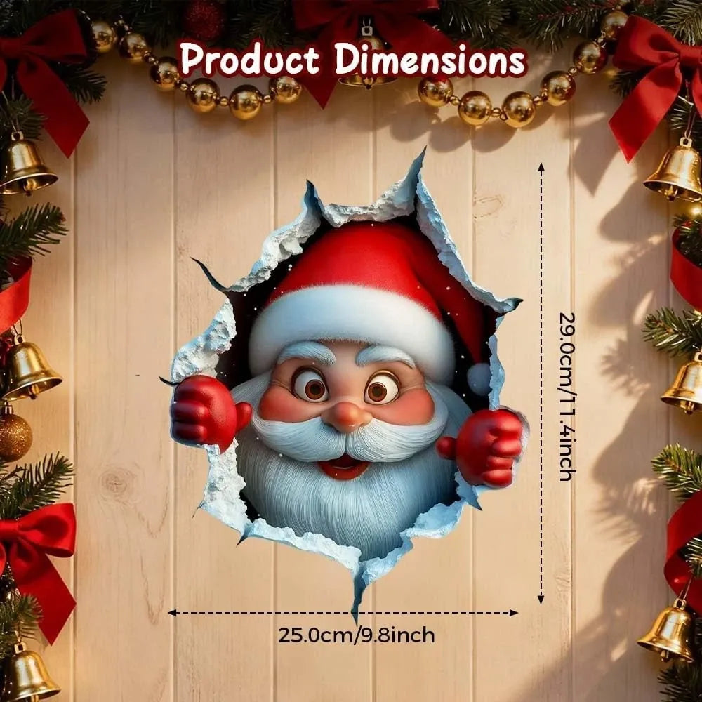 🎅Festive Decor 2-Piece Santa Face Vinyl Stickers