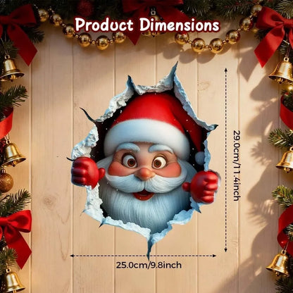 🎅Festive Decor 2-Piece Santa Face Vinyl Stickers