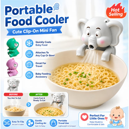 🔥HOT SALE🔥Clip‑On Portable Food Cooling Fan, USB Rechargeable for Bowl Edge