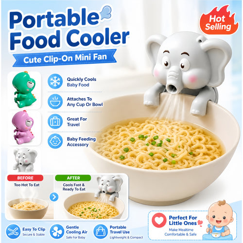 🔥HOT SALE🔥Clip‑On Portable Food Cooling Fan, USB Rechargeable for Bowl Edge