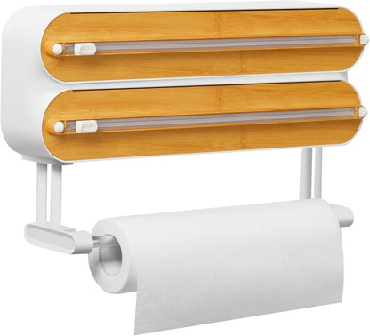 3 IN 1 Magnetic Plastic Wrap Dispenser with Cutter