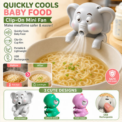 🔥HOT SALE🔥Clip‑On Portable Food Cooling Fan, USB Rechargeable for Bowl Edge