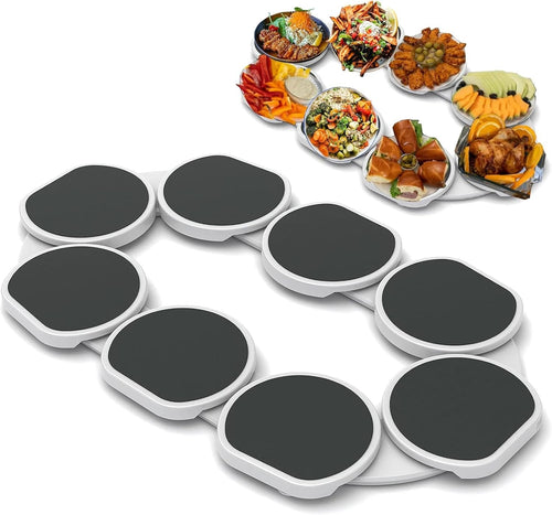 Dining Table Rotating Food Tray, Foldable Space Saving Dish for Outdoor Family Picnic