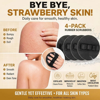 🧽 4-PackSoft🧽 Rubber Shower Scrubber for Gentle Exfoliation & Deep Cleansing