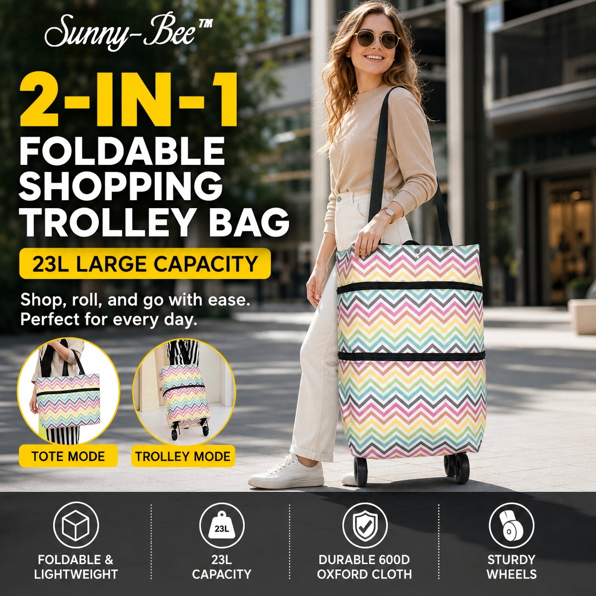 💥 Last Day! Special Sale 🛒 Foldable Grocery Cart Bag