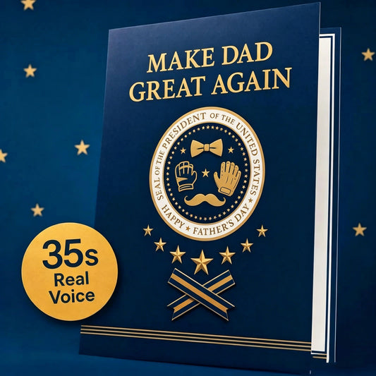 "Make Dad Great Again" Funny Talking Father's Day Card 🎙️👑