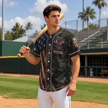 🇺🇸USA 250 Years Of Freedom Baseball Jersey-Patriotic Eagle 1776-2026 Independence Day