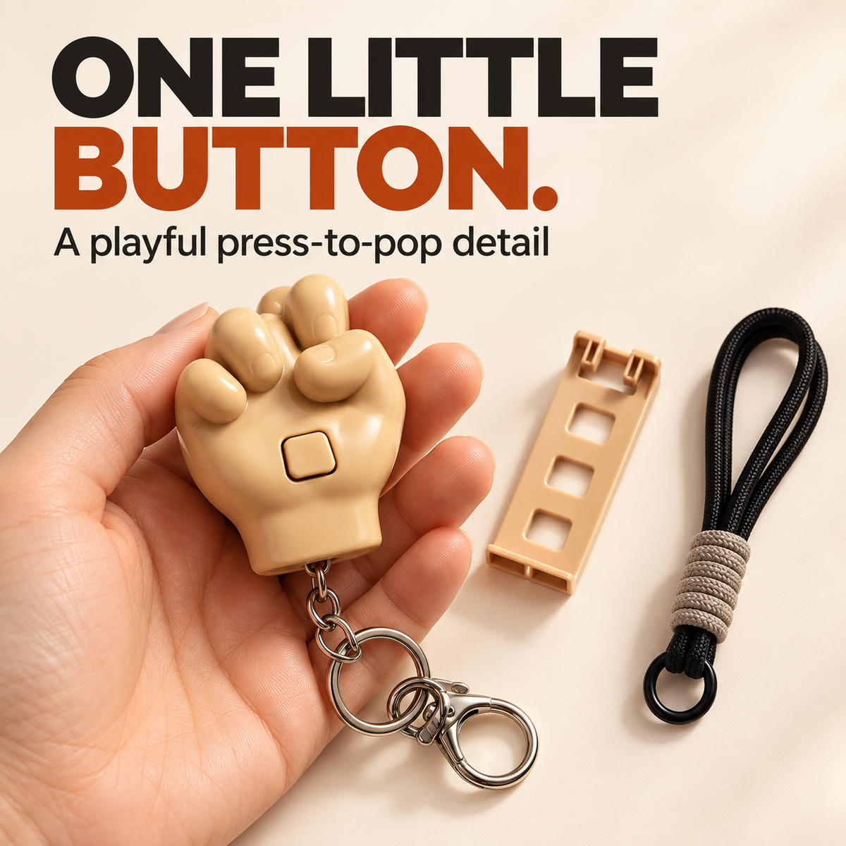 😂 2 PCS Press-to-Pop Middle Finger Keychain & Phone Stand Set