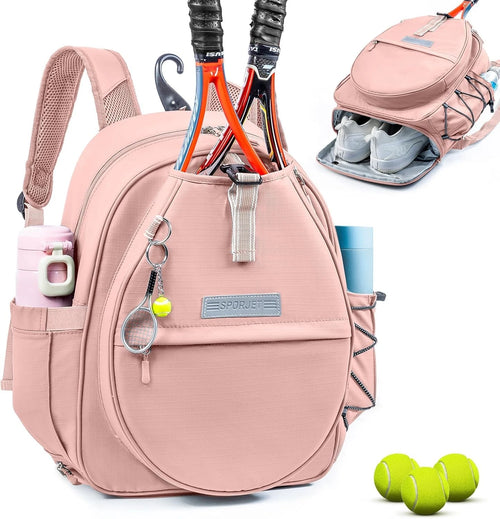 Tennis Bag with Shoe Compartment, Tennis Backpack for 2 Rackets