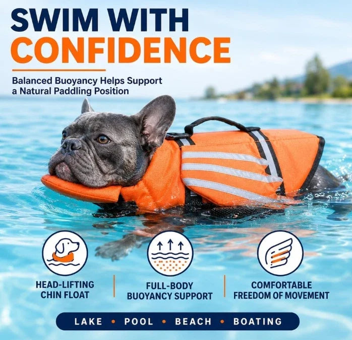 Reflective Adjustable Swimming Life Vest for Dogs