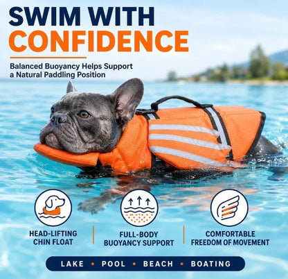 Reflective Adjustable Swimming Life Vest for Dogs
