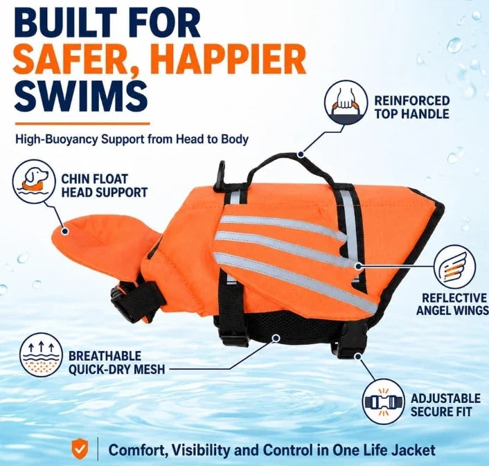 Reflective Adjustable Swimming Life Vest for Dogs