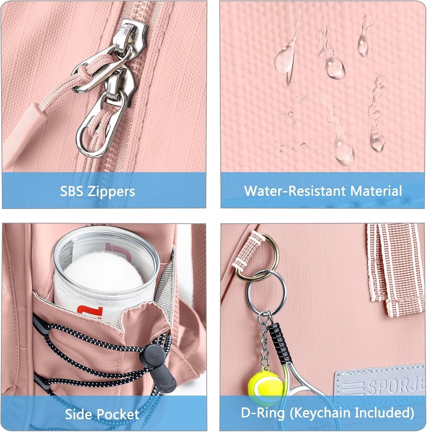 Tennis Bag with Shoe Compartment, Tennis Backpack for 2 Rackets