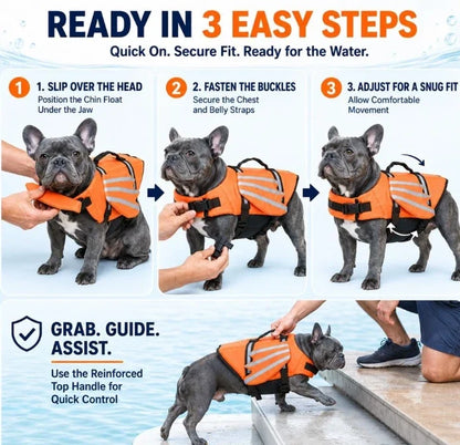 Reflective Adjustable Swimming Life Vest for Dogs
