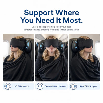 Left, center and right: Snoozle side supports keep the head centered while sleeping