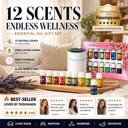🔥40% Off！🎁🌺The fresh scent lifts your mood！🌷12-Pack Water Soluble Essential Oils Set