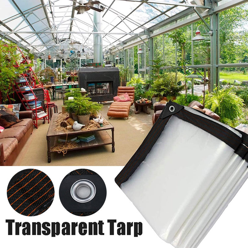 ⏰ Sturdy & Transparent Waterproof Tarpaulin | UV-resistant, tear-resistant and perfect for garden, balcony, car and outdoor protection 🌧️🛡️