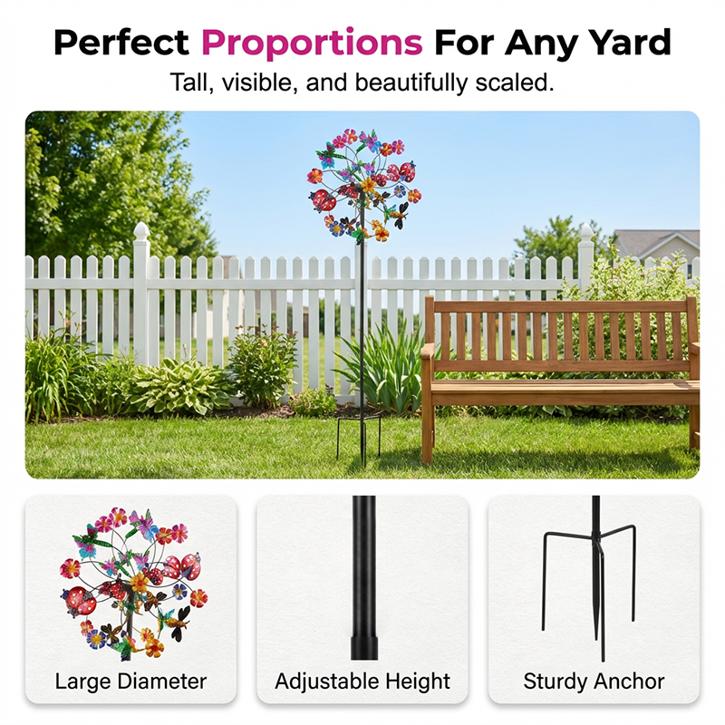 🌸Spring Sale 50% OFF🌬️🎡 Solar-Powered Wind Spinner for Garden