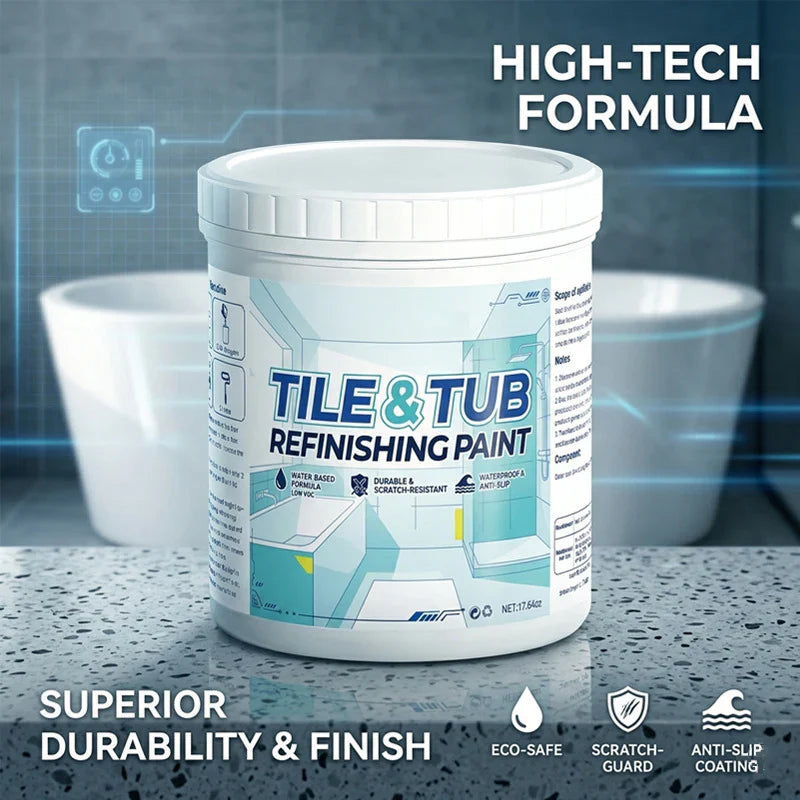 💎 2-Hour Bathroom Renovation! Premium Tub & Tile Refinishing Kit for Instant Showroom-Ready Floors 🏠✨